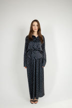 Polka Dot Satin Set - Black