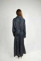 Polka Dot Satin Set - Black