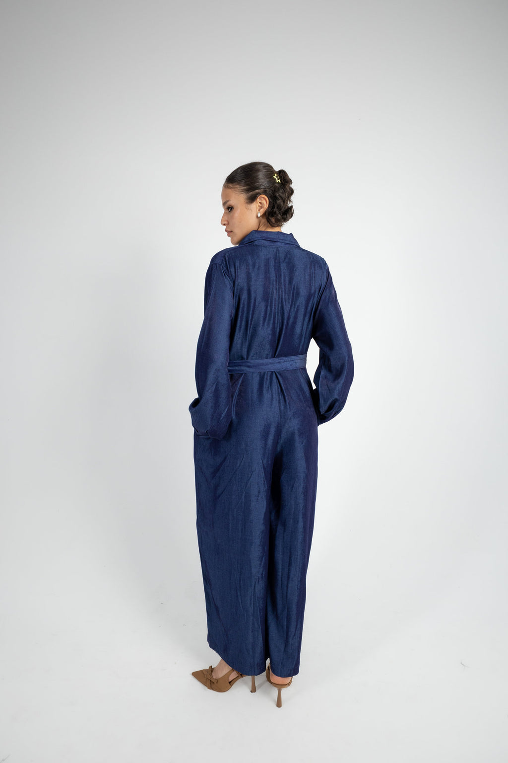 Relaxed Denim Jumpsuit - Blue