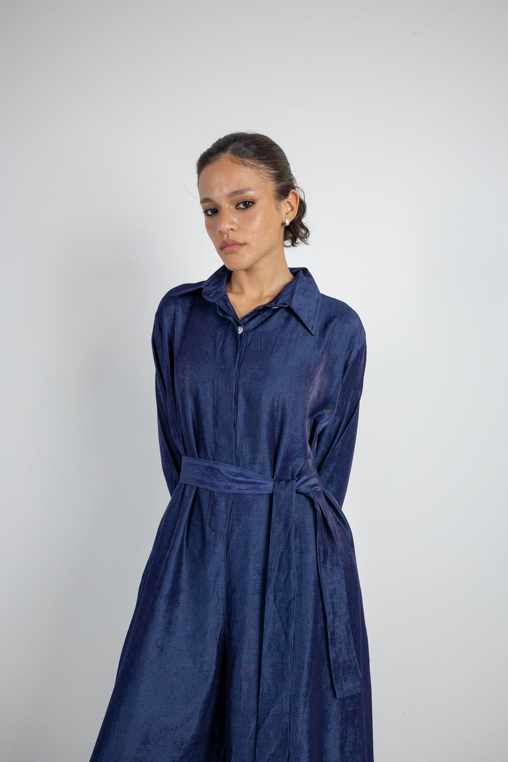 Relaxed Denim Jumpsuit - Blue