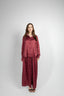 Polka Dot Satin Set - Burgundy