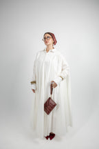 Pleated Poplin Dress - Off White