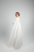 Pleated Poplin Dress -White
