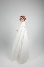 Pleated Poplin Dress -White