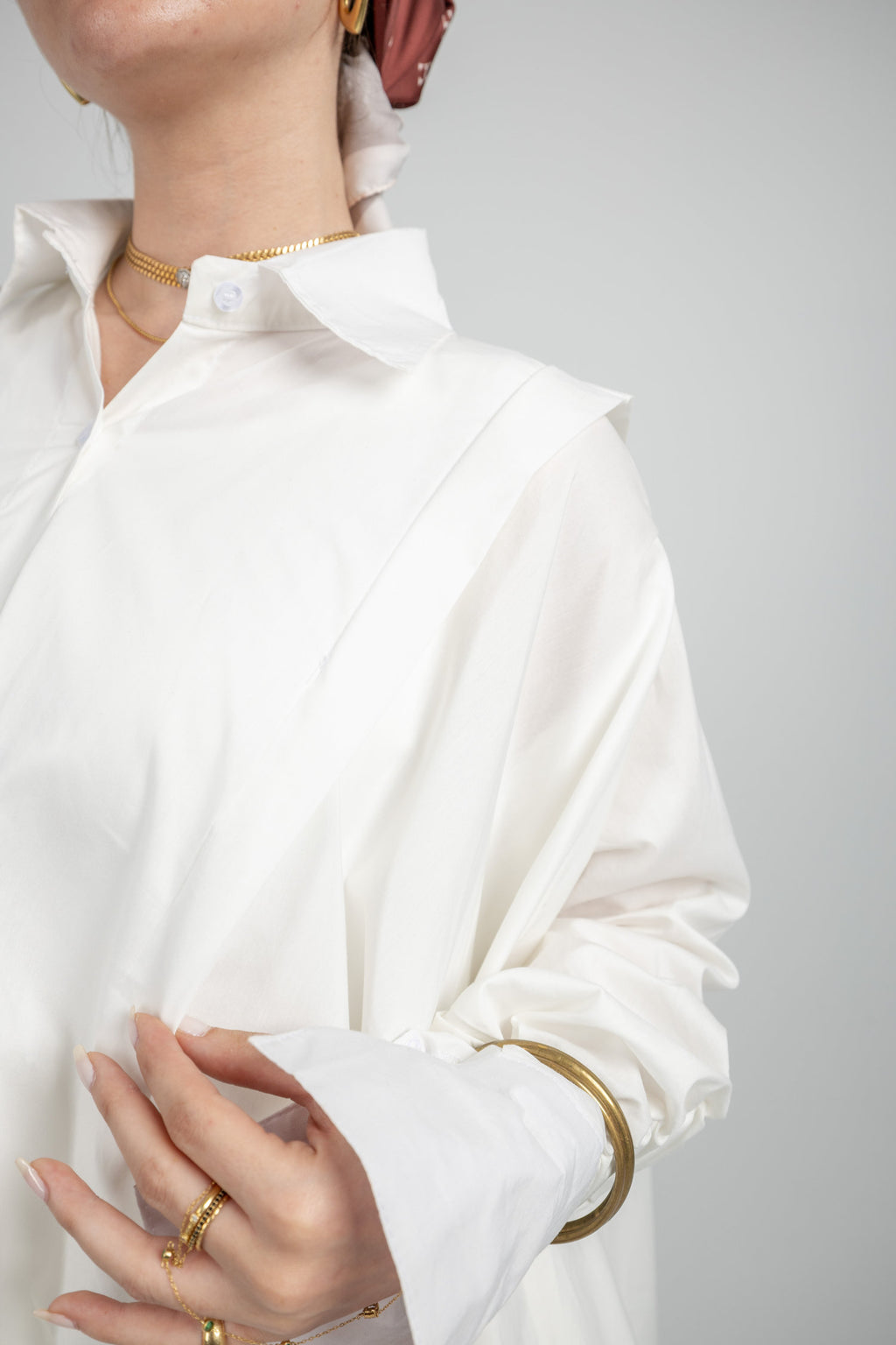 Pleated Poplin Dress - Off White