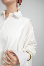 Pleated Poplin Dress - Off White