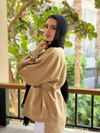 بلوزة كتان كبيرة الحجم