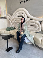 معطف باستيل جلدي