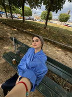 بلوزة لف بوبلين