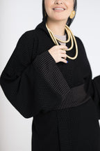 Dotted double face abaya